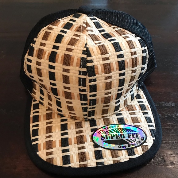 Other - Black & Brown Woven Truckers Hat